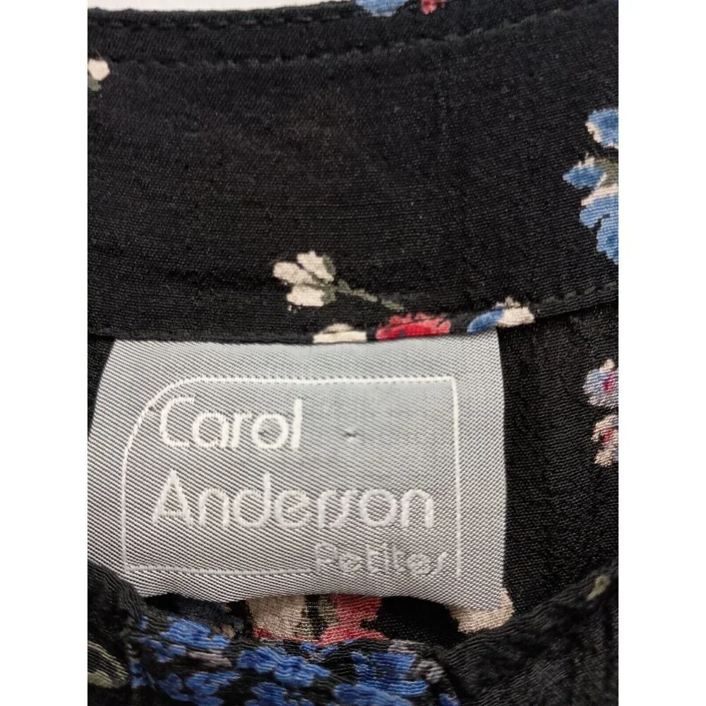 VTG Carol Anderson Womens Sleeveless Maxi Dress Medium Petite Blue Floral BOHO - Picture 5 of 8